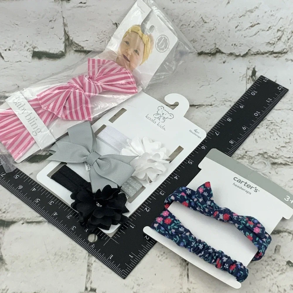 Baby Head Bands Elastic Carters Koala Kids Baby Bling Pink Floral Gray Black Lot